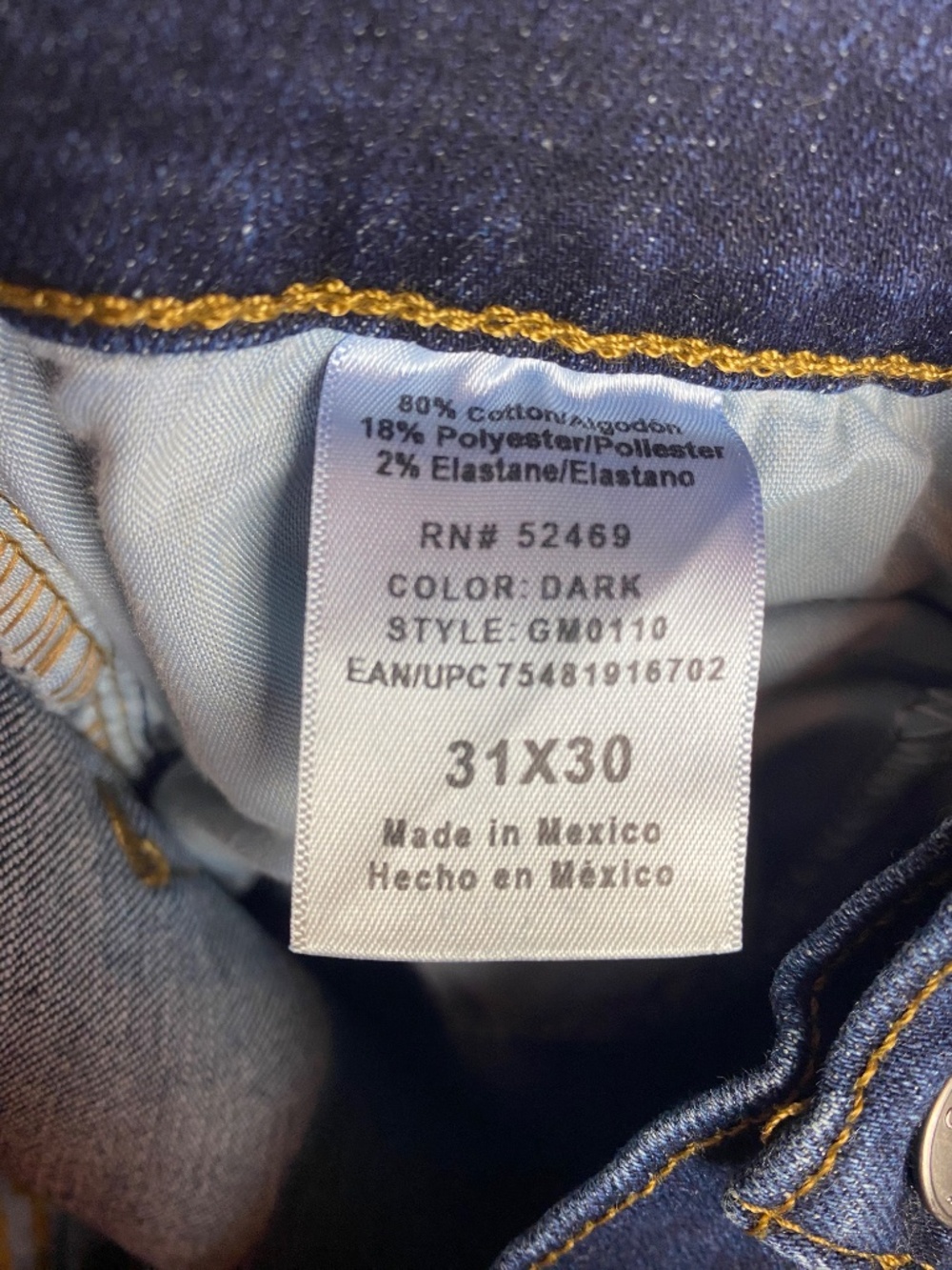 George Menʻs Slim Fit Dark Wash Straight-leg Stretch Denim Jeans 31x30 - Picture 10 of 10